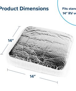 Camco Camper/RV Vent Insulator and Skylight Cover | Features 3 Layers to Reduce Heat Transfer & Increase A/C Efficiency | Fits Standard 14” Travel Trailer/RV Roof Vents (45192), Multicolor, 14" x 14" 29 81fKCG01J9L
