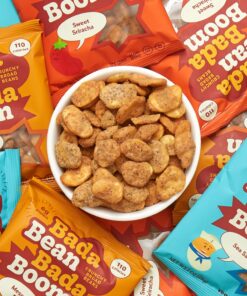 Alternative view of Bada Bean Bada Boom Plant-Based Protein, Gluten Free, Vegan, Crunchy Roasted Broad (Fava) Bean Snacks, 110 Calorie Packs, The Classic Box Variety Pack, 1 Ounce (Pack of 24) Mesquite Barbecue, Sea Salt, Sweet Sriracha 2.8 Ounce (Pack of 48)
