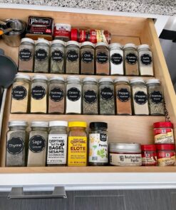 Rev-A-Shelf 16" 3 Tiered Seasoning Organizer, Trim-to-Fit Wooden Kitchen Draw and Cabinet Home Storage Insert, Pull Out Spice Rack, Maple, 4SDI-18 16 Inch 31 81fNPK6n0uL