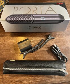 TYMO Porta Cordless Hair Straightener Brush, Portable Mini Straightening Brush for Travel, Negative Ion Hot Comb Hair Straightener for Women, Lightweight to Carry Out, USB Rechargeable, Anti-Scald Black 47 81fRQU SEDL