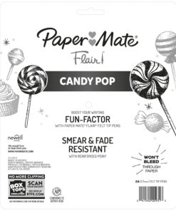 Paper Mate Felt Tip Pens Flair Marker Pens, Medium Point, Assorted, 24 Count 24 Count (Pack of 1) Medium Tip 34 81fRsk343cL