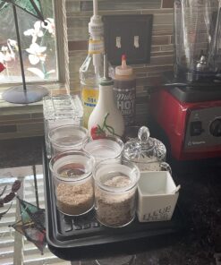 ZENS Glass Canister Set, Small Airtight Kitchen Storage Jars with Glass Lids, Clear 4 Pack 10oz Empty Food Container for Spices with Lables and Stickers. 01-10oz*4 29 81fS2iEjrEL