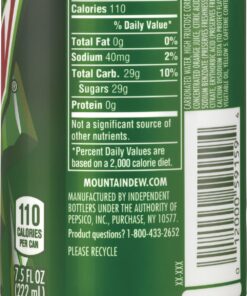 Mountain Dew Soda, 7.5 Ounces (24 Mini Cans) Natural 7.5 Fl Oz (Pack of 24) 8 81fSkFdJB9L