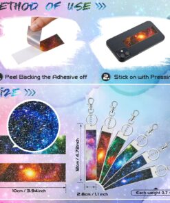 Alternative view of 42 Pcs Anxiety Sensory Stickers Kit Includes 36 Fidget Textured Strips, 6 Keychain Textured Strips Tactile Rough Calm Stickers Anti Stress Textured Strips for Tension (Starry Sky Style) Starry Sky Style