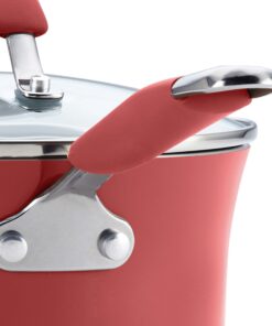 Rachael Ray Cucina Nonstick Cookware Pots and Pans Set, 12 Piece, Cranberry Red Cookware Set 33 81fU9SfpwsL