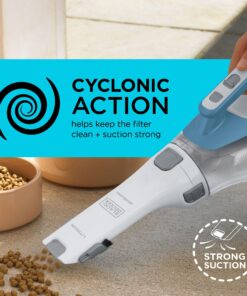 BLACK+DECKER dustbuster AdvancedClean Cordless Handheld Vacuum, Compact Home and Car Vacuum with Crevice Tool (CHV1410L) Blue, White 16 Volt Handheld Vacuum 28 81fVhC14e7L