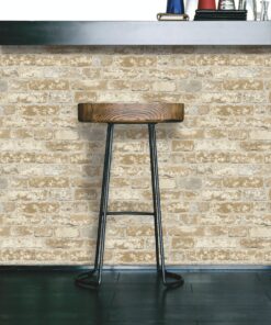 RoomMates RMK9037WP Light Brown Stuccoed Brick Peel and Stick Wallpaper Brown and Grey 35 81fW0m62b5L