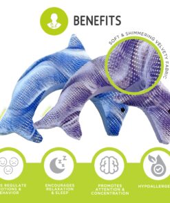 manimo Weighted Stuffed Animal for Kids - Lap Pad Sensory Tool - Perfect for Home, Schools, Kindergartens, Daycares (Dolphin, 4.4 lb) Dolphin | Purple 10 81fWXi7dv3L