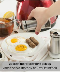 CHEFVANTAGE Salt and Pepper Shakers Set with Adjustable Holes - Black 17 81fWZJOiDcL