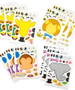 Kicko Make-a-Zoo Animal Sticker Book -12 Pack - Stickers for Kids - Useful in Arts, Parties, Birthdays, Party Favors, Crafts, School, Daycare, Christmas 15 81fYlQ1S14L