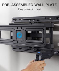 TV Wall Mount Full Motion Articulating Swivel Extension for Most 26-65 Inch Flat Curved TVs with Max VESA 400x400mm up to 88lbs, Wall Mount TV Bracket fits 12,16 inch Wood Stud by Pipishell 32 81fa1F28YyL