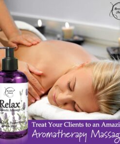 Relax Therapeutic Body Massage Oil - with Best Essential Oils for Sore Muscles & Stiffness – Lavender, Peppermint & Marjoram - All Natural - with Sweet Almond, Grapeseed & Jojoba Oil 8oz 8.5 Fl Oz (Pack of 1) 31 81faXyuIdmS 1