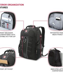 Swiss Gear SA1753 Black TSA Friendly ScanSmart Laptop Backpack - Fits most 15 Inch Laptops and Tablets 17-Inch 25 81fbFqLb12L