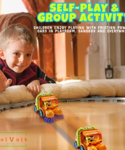 Alternative view of WolVol (Set of 3) Push and Go Friction Powered Car Toys for Boys - Street Sweeper Truck, Cement Mixer Truck, Harvester Toy Truck (Cars Have Automatic Functions)