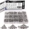 Comdox 500Pcs M3 M4 M5 Stainless Steel Button Head Hex Socket Head Cap Bolts Screws Nut Assortment Kit