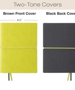 Global Printed Products Pocket Journal Notebook 4.25"x5.75" with Elastic Closure Leather Material (Green/Black) 7 81fflt9zxzL