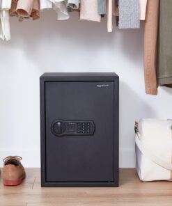 Amazon Basics Steel Home Security Electronic Safe with Programmable Keypad Lock, Secure Documents, Jewelry, Valuables, 1.8 Cubic Feet, Black, 13.8"W x 13"D x 19.7"H 33 81fhzEN04nL