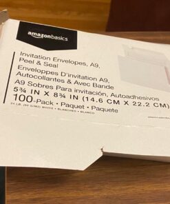 Amazon Basics A9 Blank Invitation Envelopes with Peel & Seal Closure, 5-3/4 x 8-3/4 Inches, White - Pack of 100 45 81fijEaKV1L