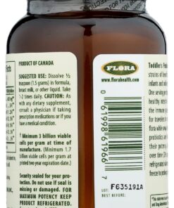 Flora - Toddler's Blend Probiotic, 3 Billion CFU RAW, Six-Infant & Toddler Specific Strains, Lactobacillus, Taste-Free, Dissolves Easy, Aids Constipation and Immunity, 2.64-oz. Powder Standard Packaging 15 81fj B9QM1L