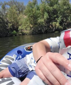 Intex River Run II Inflatable 2-Person Pool Tube Float with Attached Cooler and Repair Kit Multi-colored 30 81fksGtuUhL