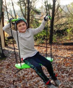 Swurfer Kick Stand Up Outdoor Surfing Tree Swing for Kids Up to 150 Lbs - Hang from Up to 10 Feet High - Includes 24"" SwingBoard, Rope & Handles Green 26 81flm2YkJ6L