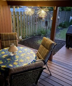 200LED Hanging Sphere Lights, Battery Operated Starburst Lights, 8 Modes Dimmable Remote Control, Waterproof Fairy Lights, Copper Wire Lights, Indoors Outdoors Christmas Decoration (Warm White) 1 Pack Warm White 34 81foG7P56oL