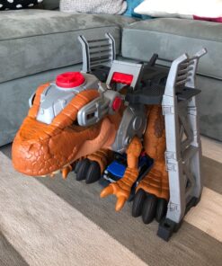 Fisher-Price Imaginext Jurassic World T. rex Dinosaur Toy with Owen Grady Figure, Light-Up Eyes & Chomping Action for Ages 3+ Years, 7-Piece Set (Amazon Exclusive) 37 81fqMMREc2L 1