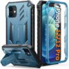 FNTCASE for iPhone 12 Phone Case: for iPhone 12 Pro Phone Case Military Grade Drop Proof Rugged Protective Cover with Kickstand | Matte Textured Shockproof TPU Hybrid Bumper Cases 6.1 inch - Blue 34 81fqU8TQkJL