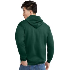 Alternative view of Hanes Men’s Full-Zip EcoSmart Hoodie, Fleece Hooded Sweatshirt with Zipper XX-Large Deep Forest
