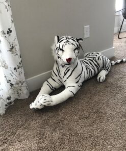 Melissa & Doug Giant Siberian White Tiger - Lifelike Stuffed Animal (over 5 feet long) - Extra Large, Plush Lifesize Tiger For Ages 3+ 33 81fsoUOG9NL 1