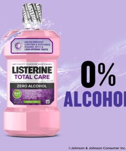 Listerine Total Care Zero Alcohol Anticavity Mouthwash, Bad Breath Treatment, Alcohol Free Mouthwash for Adults; Fresh Mint Flavor, 1 L (Pack of 2) 33.8 Fl Oz (Pack of 2) Fresh Mint (Zero Alcohol) 20 81fsw2lAoL