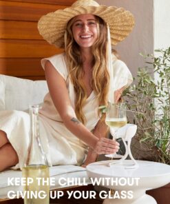 VoChill Stemmed Wine Glass Chiller | Smart & stylish | Radically cool wine tool – keeps wine perfectly chilled in your glass | Refreezable Chill Cradle actively chills (Quartz, Single VoChill) Stemmed Single Quartz 16 81ftDma9XL