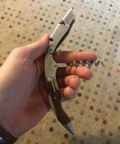 Barvivo Natural Rosewood Wine Opener with Foil Cutter Knife & Cap Remover, Double Hinged Manual Wine Key for Bartenders, Servers, Waiters, Stainless Steel Wine Bottle Opener Corkscrew 37 81ftjQjFwdL