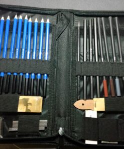 Castle Art Supplies Graphite Drawing Pencils and Sketch Set (40-Piece Kit), Complete Artist Kit Includes Charcoals, Pastels and Zippered Carry Case, Rare Pop-Up Stand 35 81ftxNgGHZL