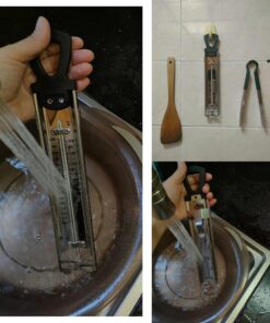 ThankMeet Stainless Steel Candy Thermometer with Clip & Hanging Ring Handle Jam/Jelly/Oil/Grease/Sugar/Syrup/Deep Frying Thermometer ClassicThermometer with Pot Clip Used for Cooking in Kitchen 12". stainless steel silver classic candy thermometer 14 81fuIKs11BL