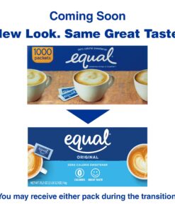 EQUAL Original Zero Calorie Sweetener, Sugar Substitute, 1000 Packets 1000 Count (Pack of 1) 15 81fvW0SmJBL