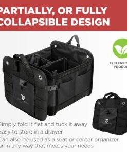 TRUNKCRATEPRO Trunk Organizer for Car, SUV, Truck | Premium Adjustable Multi Compartments Collapsible Car Trunk Organizer with Securing Straps & Non-Slip Bottom (Large Size, Black) Large 28 81fx0DThJIL