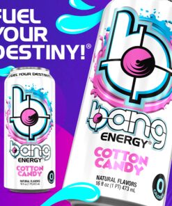 Bang Energy Cotton Candy, Sugar-Free Energy Drink, 16-Ounce (Pack of 12) 16 Ounce (Pack of 12) 25 81g 5Zt878L