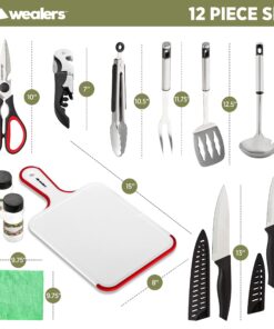 Alternative view of 12 Piece Camp Kitchen Cooking Utensil Set Travel Organizer Grill Accessories Portable Compact Gear for Backpacking BBQ Camping Hiking Travel Cookware Kit Water Resistant Case Green