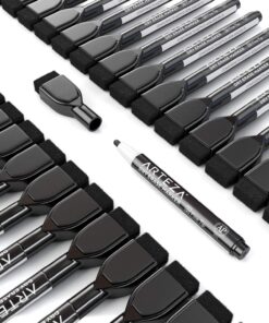 ARTEZA Black Dry Erase Markers with Erasers, Pack of 36, Fine Tip Magnetic Whiteboard Markers, Office Essentials, Homeschooling, Back to School Supplies for Teachers 1 Count (Pack of 36) 11 81g1Ha1ogdL