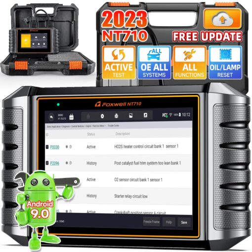 FOXWELL NT710 fit for Porsche Scan Tool Diagnostic Scanner, Upgraded NT510 Full System OBD2 Scanner Code Reader Bidirectional Control All Maintenance Services Oil Reset ABS Bleed SRS EPB BMS DPF ETC