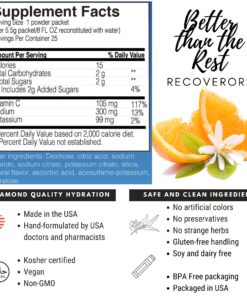 RecoverORS 8 in 1 Electrolyte Powder & Advanced Vitamin C Defense Hydration Pack, Dual Keto Food Friendly & Potassium Supplement Booster, Adult Low Carb Oral Rehydration Solution Drink Mix (4-Pack) 19 81g34uqF0sL