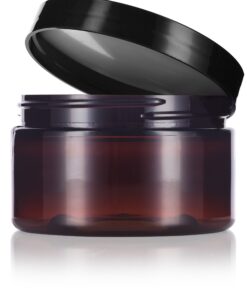 Amber PET Plastic (BPA Free) Refillable Low Profile Jar - 4 oz (6 Pack) 8 81g3dwNfFLL