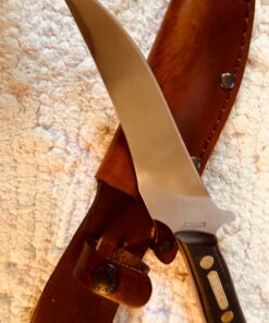 Old Timer 15OT Deerslayer 10.5in High Carbon S.S. Full Tang Fixed Blade Knife with 5.6in Clip Point Blade, Black Sawcut Handle, and Leather Belt Sheath for Hunting, Camping, Skinning, EDC, and Outdoor 15OT Deerslayer (Box) 27 81g5LlNtJL