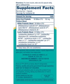 Renew Life Extra Care Digestive Probiotic Capsules, 50 Billion CFU Guaranteed, Daily Supplement Supports Immune, Digestive and Respiratory Health, L. Rhamnosus GG, Dairy, Soy and gluten-free, 60 Count 60 Count (Pack of 1) 25 81g6oVr8yPL