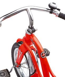 Schwinn Roadster Bike for Toddler, Kids Classic Tricycle, Low Positioned Steel Trike Frame with Bell and Handlebar Tassels, Rear Deck Made of Genuine Wood, for Boys and Girls Ages 2-4 Year Old, Red 23 81g9L QTAmL 1