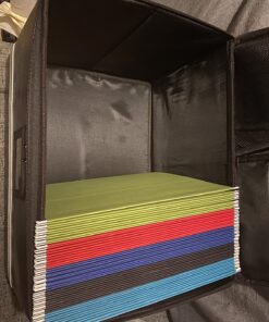 EXLIFBAG File Organizer, Fireproof File Box with Lids, Important Document Organizer Box with Lock, Portable File Folder Organizer with Handle Black 1 Layer 61 81g9Q6c4pmL