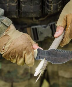 Moorhaus Handmade Damascus Burnt Camel Bone Tracker Knife with Leather Case 14 81gCgwJwSDL