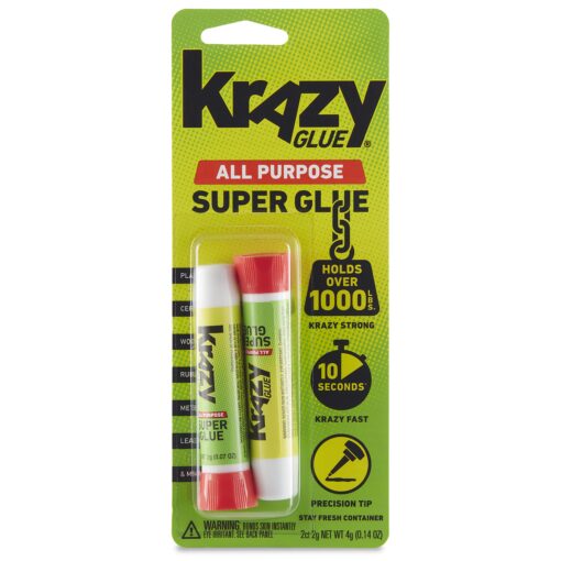 Krazy Glue KG517 Purpose Super Glue, Precision Tip, 2 Grams, 2 Count 12 Count