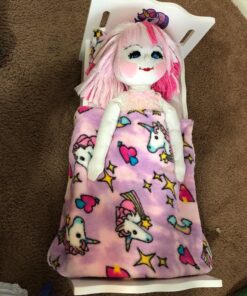 Badger Basket Toy Doll Bed with White Bedding and Personalization Kit for 20 inch Dolls - White Rose 38 81gDGtg9L